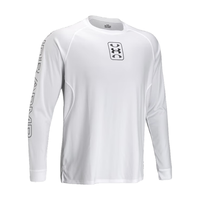 安德玛（UNDERARMOUR）Baseline男子篮球运动长袖T恤1383398 白色100 XL