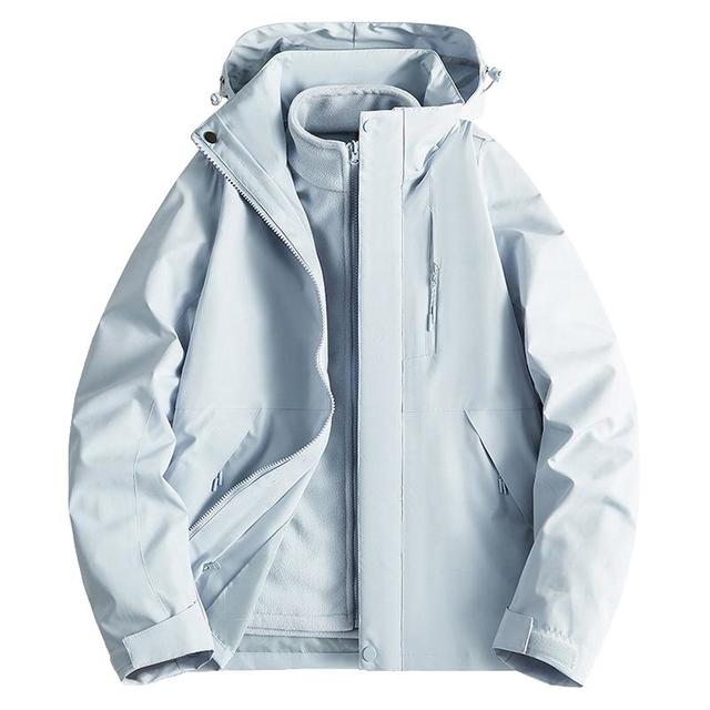 稻草人 冲锋衣外套女款2024小个子三合一户外防风防水登山服男