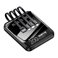 千宾【次日达丨可上飞机】充电宝自带线20000毫安超级快充轻薄小巧便携迷你大容量适用苹果华为手机 尊享版丨升级电芯丨自带四线可上飞机+提速8888 通用华为荣耀苹果15oppo小米vivo魅族安卓