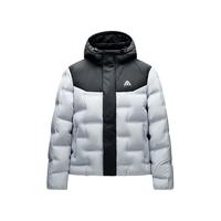 安踏（ANTA）雪壳羽绒丨户外无缝羽绒服男士冬季鸭绒保暖滑雪夹克外套 泥石灰/基础黑-5 2XL (男185)
