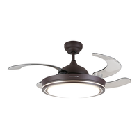 永怡御风餐厅风扇灯现代隐形吊扇灯6044家用静音电扇吊灯 44寸6044/三色48w/6档正反转