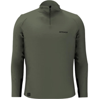 DECATHLON 迪卡侬 运动t恤男长袖秋装立领运动保暖款-卡其绿男款-4551225