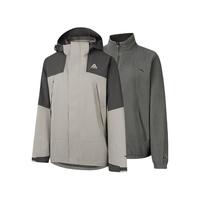 安踏水壳冲锋衣丨大地之壳2.0三合一女秋季户外硬壳防水防风登山外套 深灌绿/裸卡其-1 XS (女155) 【三合一升级款】灌绿/卡其7601