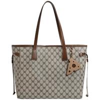 BeLLE 百丽 包包女复古通勤老花大容量单肩托特包X9040AX3 啡色 F