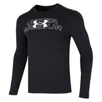 安德玛(UNDERARMOUR)男装 秋季套头衫运动服户外跑步锻炼快干高弹紧身长袖T恤 1369728-001 S