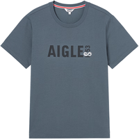 AIGLE【龙年系列】艾高短袖T恤24春夏SILVADUR抗菌速干户外男 炭灰 AS882 S