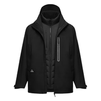 波司登（BOSIDENG）冬季90鹅绒户外冲锋衣羽绒服男女款简约风一衣三穿外套B30132420 黑色8056 155/80A