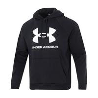 安德玛（UNDERARMOUR）秋冬Rival男子抓绒连帽训练运动卫衣1379758 黑色001 M