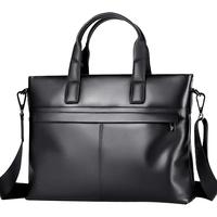 七匹狼 真皮男包手提包商务休闲公文包横款单肩斜挎包皮包头层牛皮