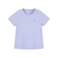 361° 运动t恤女2024春季吸湿速干舒适上衣圆领短袖T恤 淡薄紫 XL