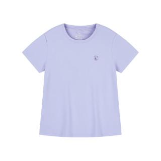 361° 运动t恤女2024春季吸湿速干舒适上衣圆领短袖T恤 淡薄紫 XL