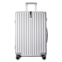 B.L.B.L行李箱男大容量旅行箱拉杆箱女万向轮密码皮箱子24英寸银6011