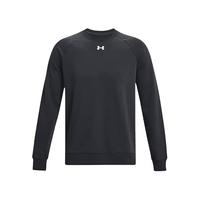 安德玛（UNDERARMOUR）秋冬Rival男子抓绒圆领训练运动卫衣1379755 黑色001 M