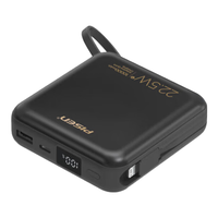 品胜 充电宝20000毫安智能数显自带双线22.5W超级快充可上飞机大容量移动电源适用华为苹果手机 智能数显【22.5W快充丨2万笔安时大客量】魔幻黑