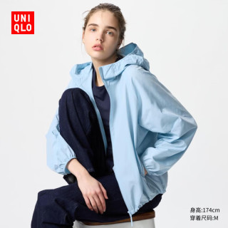 UNIQLO 优衣库 女装便携式防紫外线连帽外套/防水款轻薄防晒衣474175