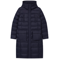 AIGLE 艾高 秋冬WR防泼水户外保暖中长款鹅绒羽绒服外套女 海军蓝 AX482 38(165/88A)