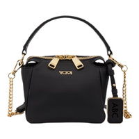 TUMI 途明 Voyageur女士斜挎包牛皮革迷你斜挎链条包黑色0196506DL