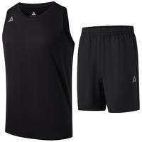 速干背心套装夏季背心休闲跑步运动无袖短裤两件套男女