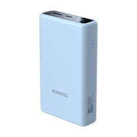罗马仕罗马仕 20000毫安自带线充电宝大容量30W快充便携PD27W苹果快充移动电源适用于小米苹果华为手机 蓝色-【快充30W】-支持苹果6-16系列产品