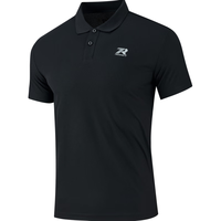 361°短袖t恤男士春夏季翻领休闲运动宽松透气上衣polo衫 652424122H-3 超级黑 2XL