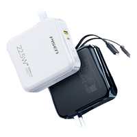 PISEN 品胜 充电宝自带线和插头 22.5W快充10000毫安大容量 充电器二合一便携小巧移动电源适用苹果15华为小米白