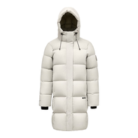 君羽户外羽绒服中长款24秋冬800蓬白鹅绒男女时尚鹅绒服52293 霜灰 M女115-130斤/男120-135斤