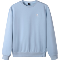 CAMEL骆驼圆领长袖套头卫衣男2024秋冬时尚宽松薄款休闲运动上衣女 J13CAY6063，浅灰蓝，男 2XL