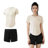 【运动两件套】运动套装女瑜伽服短袖短裤透气T恤休闲舒适衣