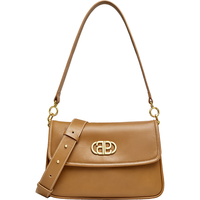 TATA 他她 2023秋商场同款复古英伦邮差包斜跨百搭通勤单肩包X3111CX3 棕色 F