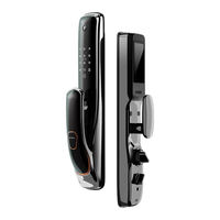 戴沃V10指静脉智能门锁家用防盗门上门安装指纹密码锁猫眼监控摄像头 玄黑