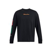 安德玛(UNDERARMOUR)秋冬Collegiate Script男子高克重运动休闲长袖T恤1388093 黑色001 XXL