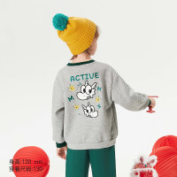 保暖服饰：MQD 马骑顿 男大童撞色贴布绣加绒卫衣