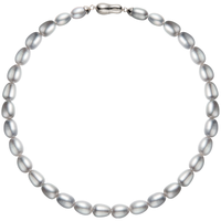 素觉小众设计高级感灰色巴洛克珍珠项链女锁骨链颈链 典雅灰色（36.5cm）