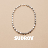 素觉小众设计高级感灰色巴洛克珍珠项链女锁骨链颈链 典雅灰色（39.5cm）