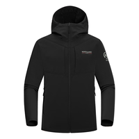 诺诗兰冈仁男式三防软壳衣春夏防泼防污轻量抓绒徒步风雪外套NXJEH0504E 纯黑色 190