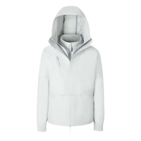 BOSIDENG 波司登 羽绒服女冬季舒适户外短款保暖90鹅绒薄款外套B20142438 欧姆灰8262 185/104A