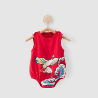 木生棉【合集】婴幼儿连体衣夏季薄款宝宝国风三角哈衣包屁衣 大大红/无袖包屁衣 66cm
