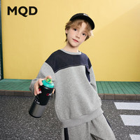 马骑顿(MQD)男童春季学院风运动休闲中大童简约穿搭半高领卫衣 浅麻灰 1