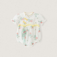 木生棉【合集】婴幼儿连体衣夏季薄款宝宝国风三角哈衣包屁衣 映日荷花 66cm