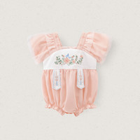 木生棉【合集】婴幼儿连体衣夏季薄款宝宝国风三角哈衣包屁衣 粉色/包屁衣 80cm