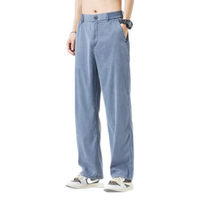 猫人（MiiOW）高端天丝牛仔裤男士夏季超薄款宽松百搭阔腿裤直筒冰丝休闲裤子男 蓝色 2XL