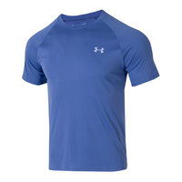 安德玛（UNDERARMOUR）短袖T恤男 24夏季运动服跑步训练打底衫弹力透气圆领T恤 【柔软宽松】【吸湿透气】水墨蓝 3XL/190/108A
