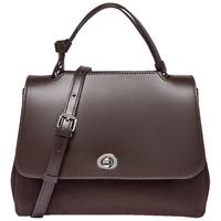 百丽包包女2024复古通勤绒面质感单肩斜挎手提包F9649CX4 啡色 F