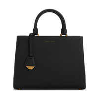 CHARLES & KEITH CHARLES&KEITH23冬季CK2-50160152时尚通勤手提单肩凯莉包女 Black黑色