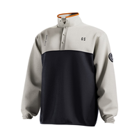 Monster Guardians运动卫衣男 高密度摇粒绒舒适保暖撞色高领卫衣 岩石灰 Rock Grey XL