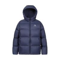 骆驼(CAMEL)户外短款羽绒服男秋冬季白鸭绒连帽加厚羽绒衣保暖外套女面包服 113J黑色,女 【拒水羽绒不团结】 M