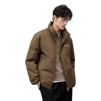 鸭鸭羽绒服鸭鸭(YAYA)【极简都市系列】陈哲远同款羽绒服男短款2024冬季保暖外套HY 茶咖色 180/96A(XL)