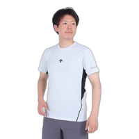 日潮跑腿Descente迪桑特 男女款排球服短袖圆领T恤 浅蓝色 S