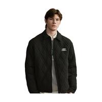 茵宝（Umbro）棉服保暖秋冬户外男款风衣复古菱形格棉袄外套 凝眸黑 XL