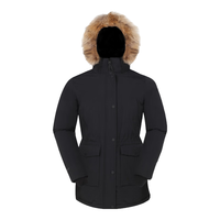 君羽户外800蓬羽绒服女中长款加厚保暖工装冬款大鹅羽绒服52034 黑色 2XL【白鹅绒246克】